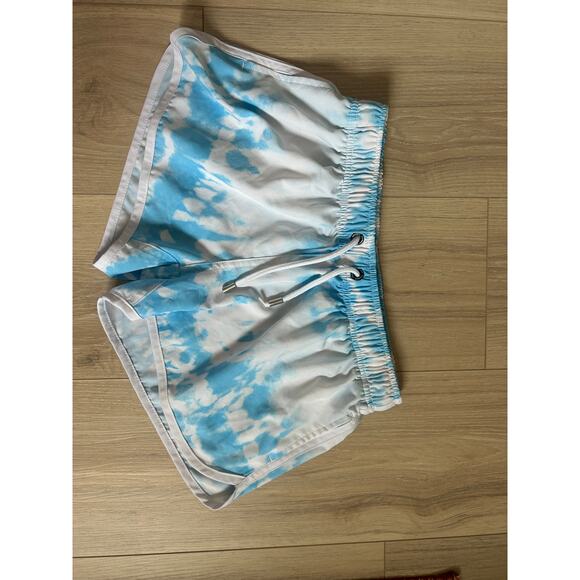 Franks Australia Blue & White Tie Dye Drawstring Shorts -- Small - Picture 3 of 8